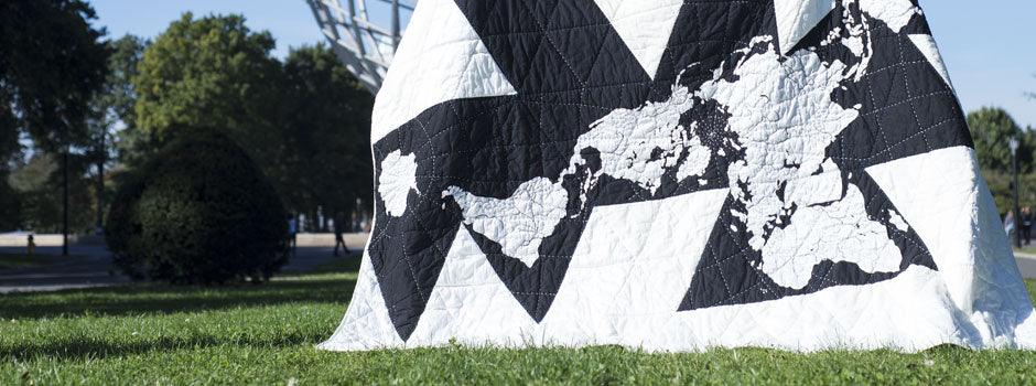 Handmade Map of the World by Haptic Lab, inspired by Buckminster Fuller's Dymaxion Map.