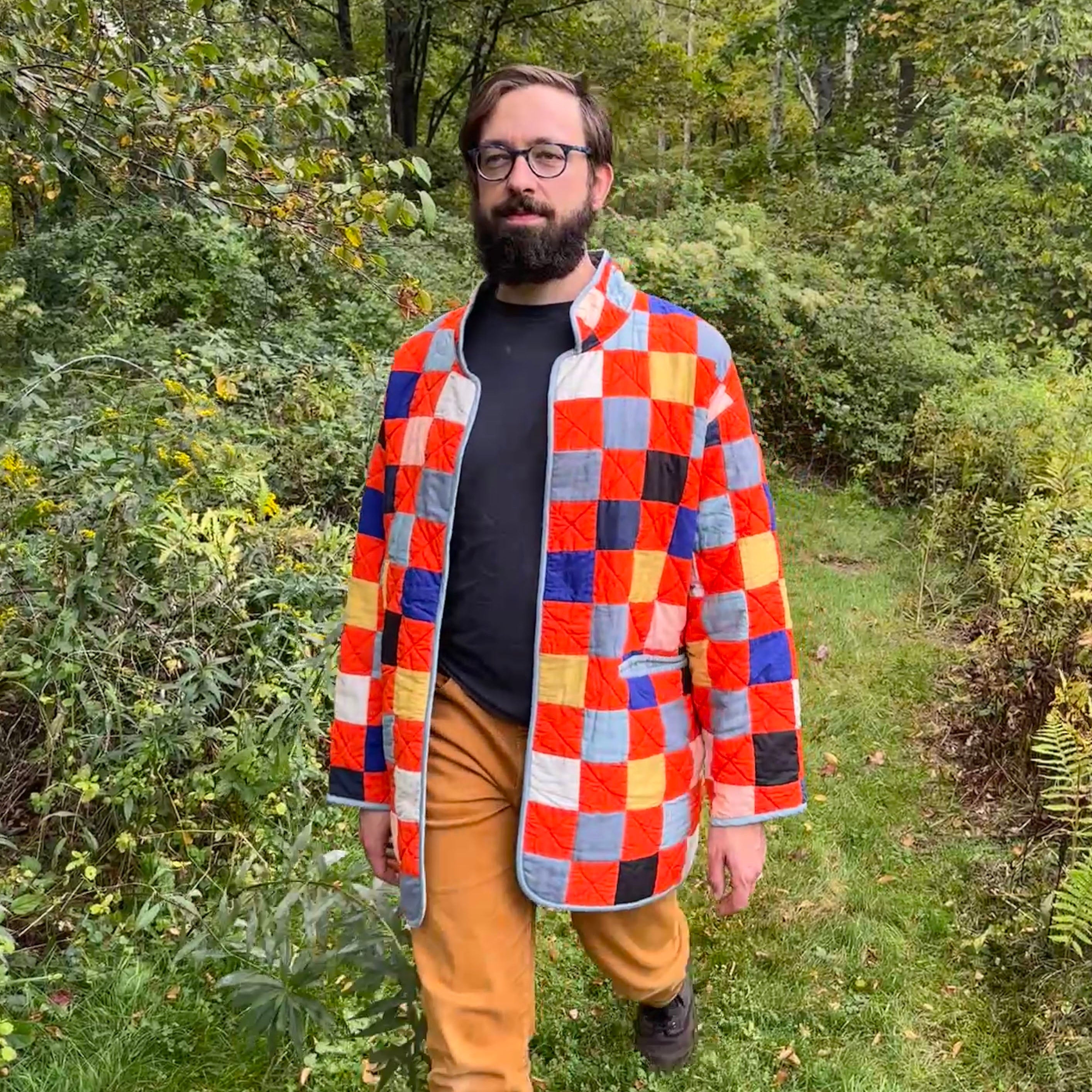 Red Terrazzo Quilt Coat (Sample)