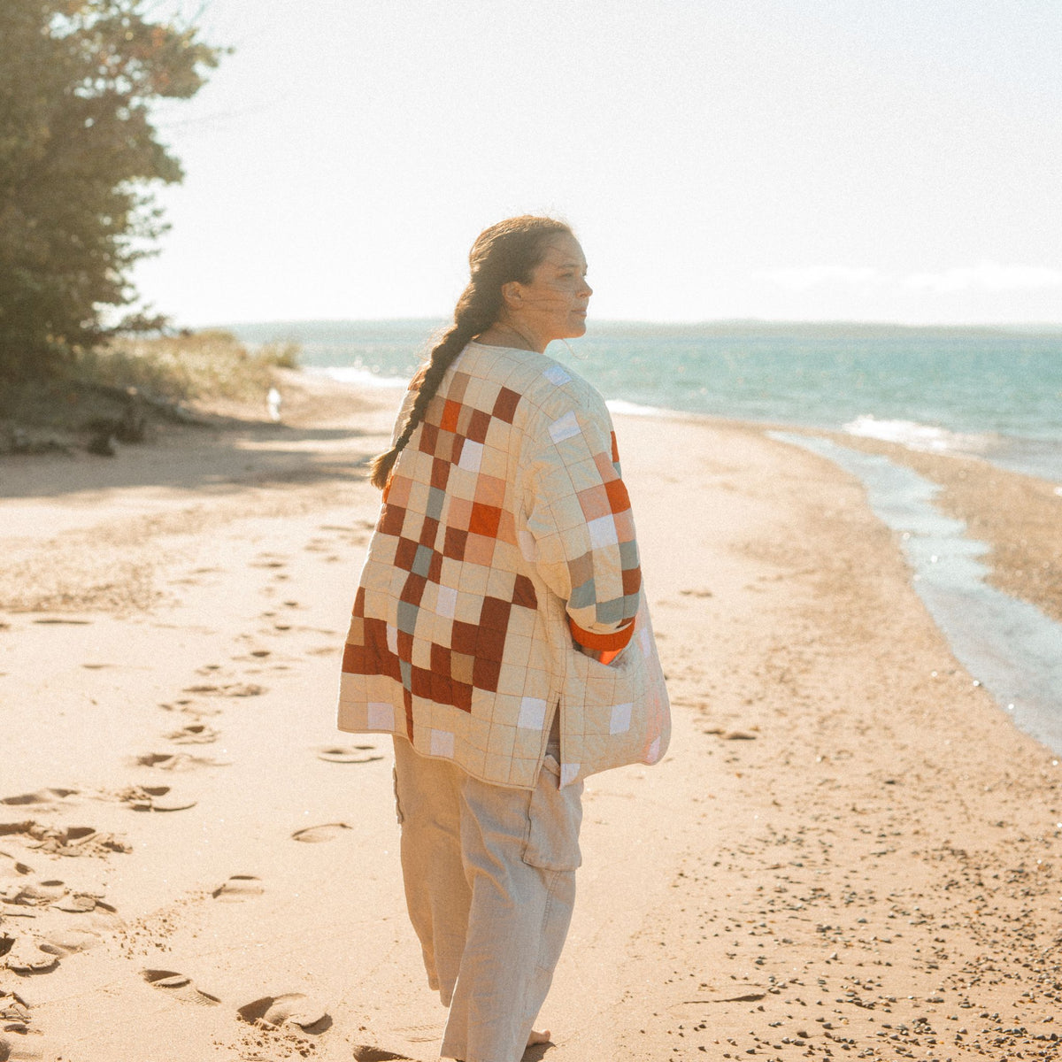 Ivory Flower Quilt Coat - Rubinski Works x Haptic Lab