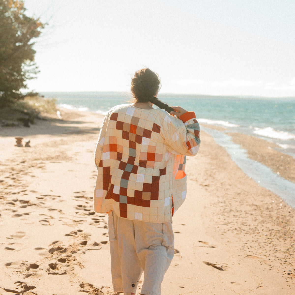 Ivory Flower Quilt Coat - Rubinski Works x Haptic Lab