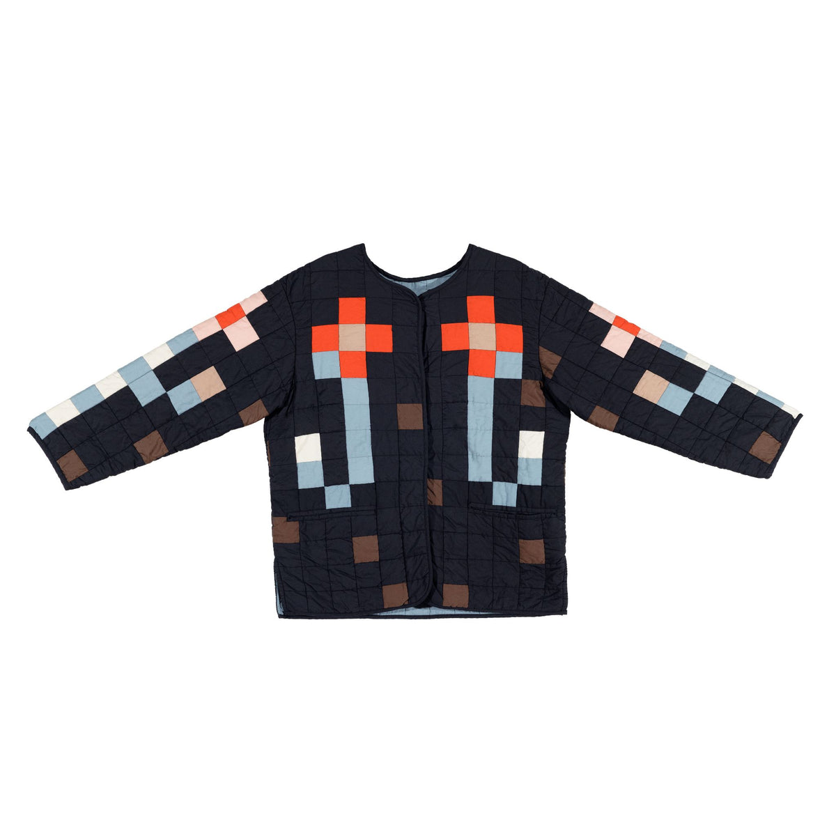 Black Flower Quilt Coat - Rubinski Works x Haptic Lab