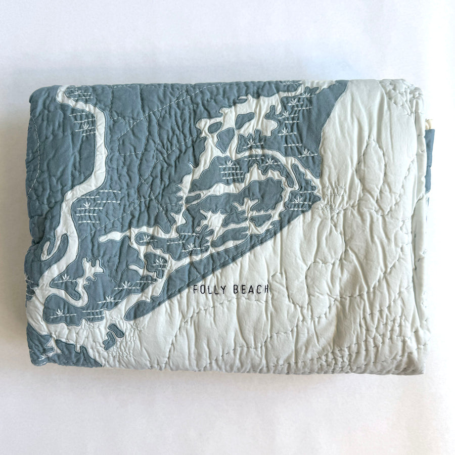 Charleston Quilt Steel Blue & Light Blue (SAMPLE)