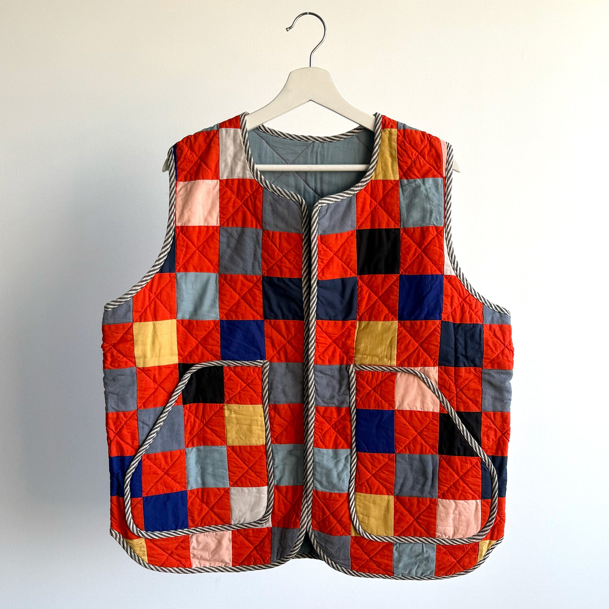 Medium Patchwork Vest - Striped Binding (SAMPLE)