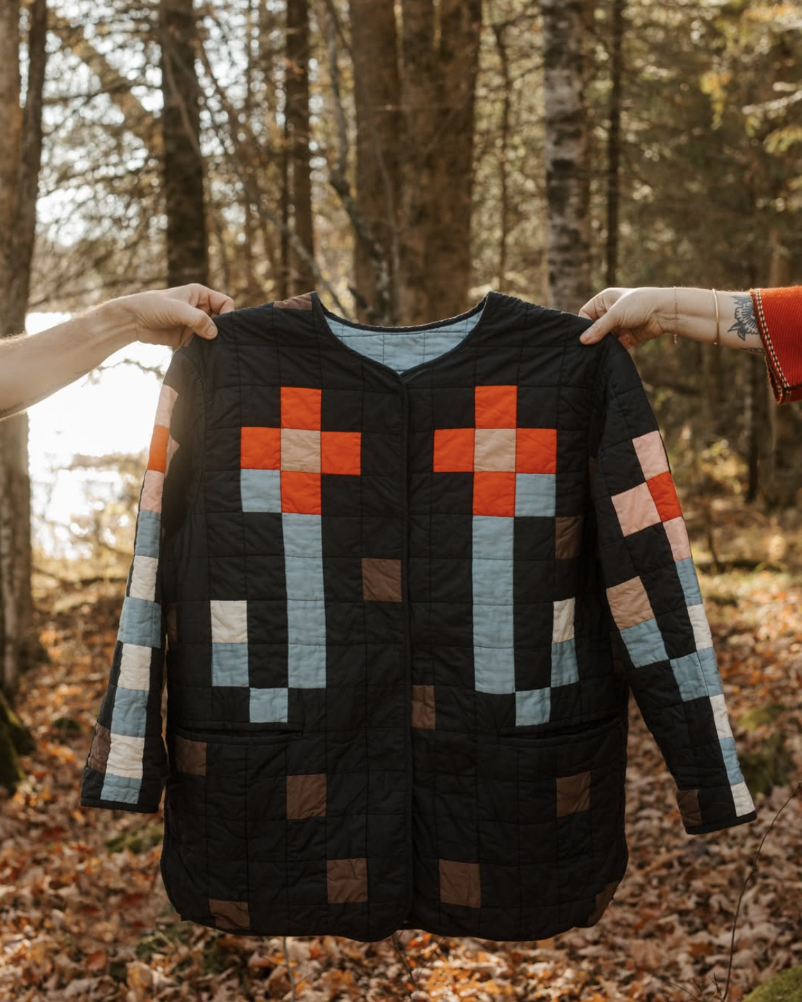 Black Flower Quilt Coat - Rubinski Works x Haptic Lab