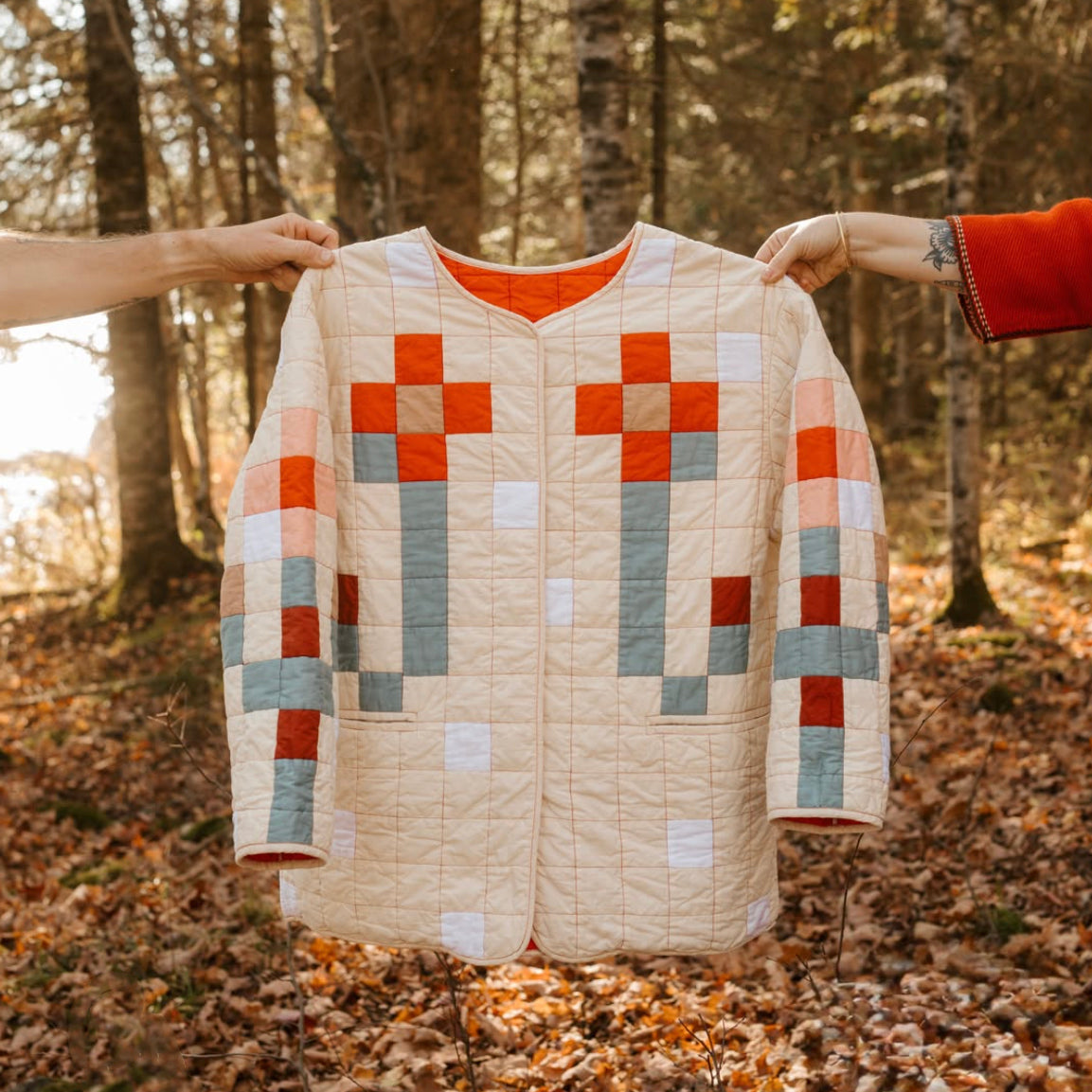 Ivory Flower Quilt Coat - Rubinski Works x Haptic Lab
