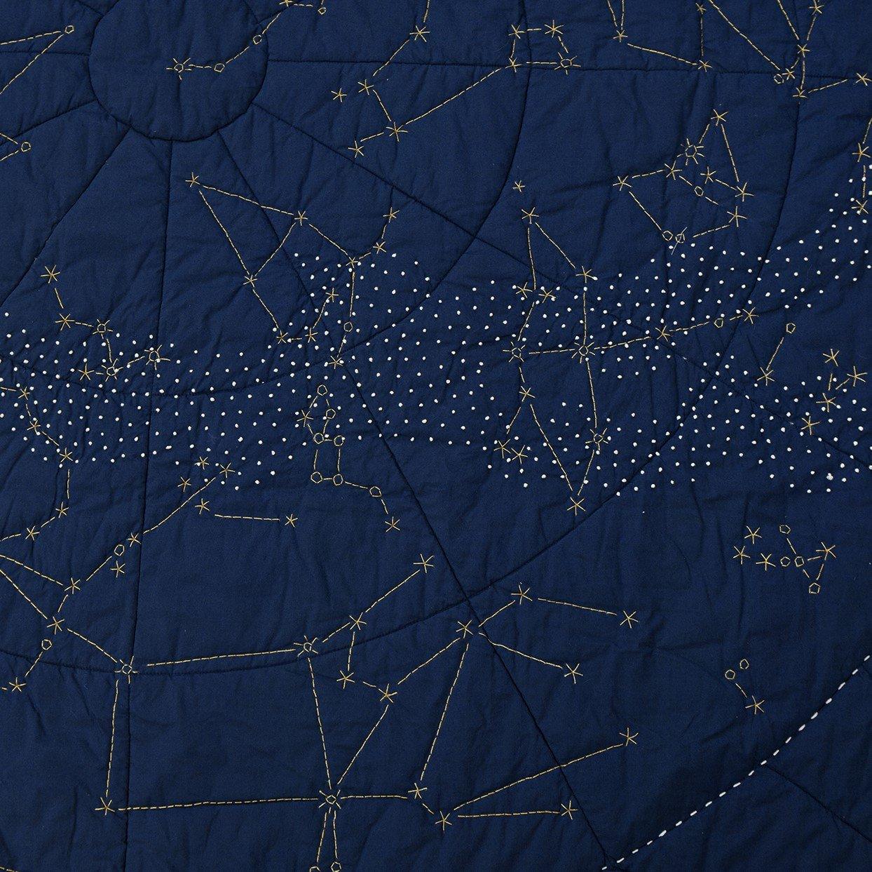 Organic Constellation Quilt - Navy Celestial