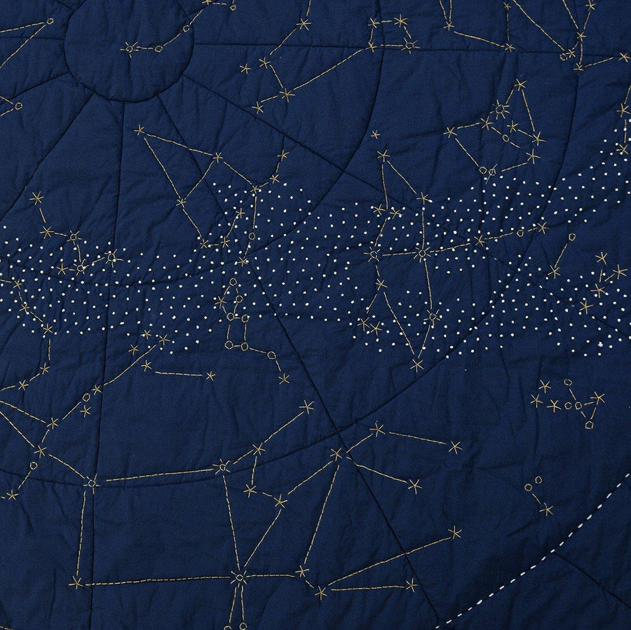 Organic Constellation Quilt - Navy Celestial